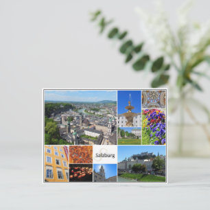 Salzburg World Traveler Sightsee Collage Briefkaart