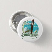 Salzburgerland Austrian Ski Ronde Button 3,2 Cm (Voorkant /achterkant)