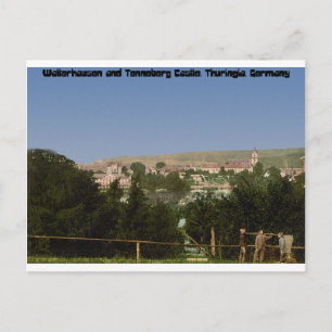 Salzungen met het kasteel uit Seeberg, Thüringen Briefkaart