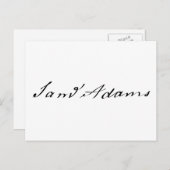 Sam Adams Handtekening Briefkaart (Voorkant / Achterkant)