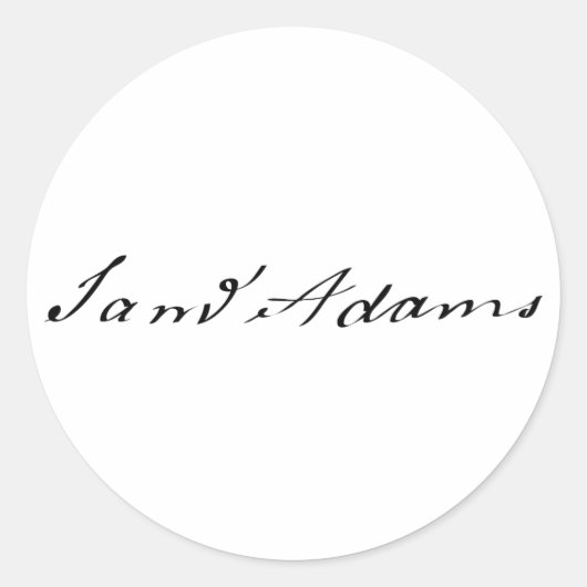 Sam Adams Handtekening Ronde Sticker (Voorkant)
