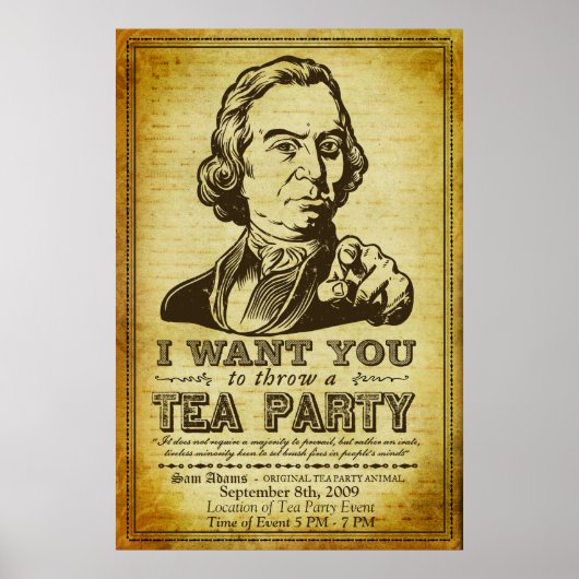 Sam Adams Tea Party Event Poster (Voorkant)