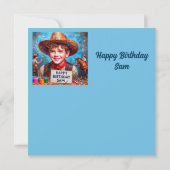 SAM ~ Carte d'anniversaire ~ Cowboy ~ Carte d'appa (Dos)