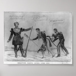 Sam Houston, Santa Anna en Cos, 1836 Poster