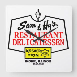 Sam & Hy's Delicatessen, Skokie, IL. (1955-1989) Vierkante Klok