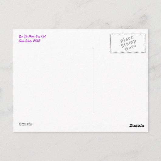 Sam la carte postale Mardi Gras Owl (Dos)