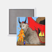 Sam Le Cat Dragon Magnet Magneet (Voorkant / Achterkant)