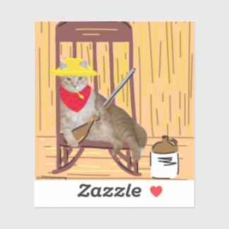 Sam Le Cat No Tresspassing Country Cat Sticker