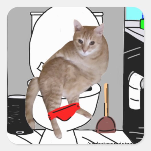 Sam Le Cat Privacy Gelieve Stickers (Voorkant)