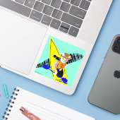 Sam Le Cat Selfie Kayak Sticker (Laptop met iPhone)