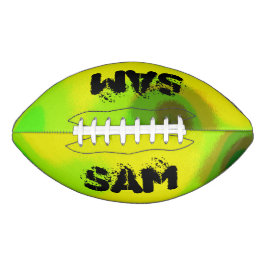 Sam Name on Green and Yellow Oil Paint Design, American Football