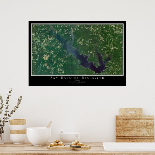 Sam Rayburn Lake Texas Satellite Poster Map (Keuken)