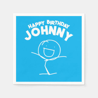 Sam Stickman Verjaardag Papier Servetten