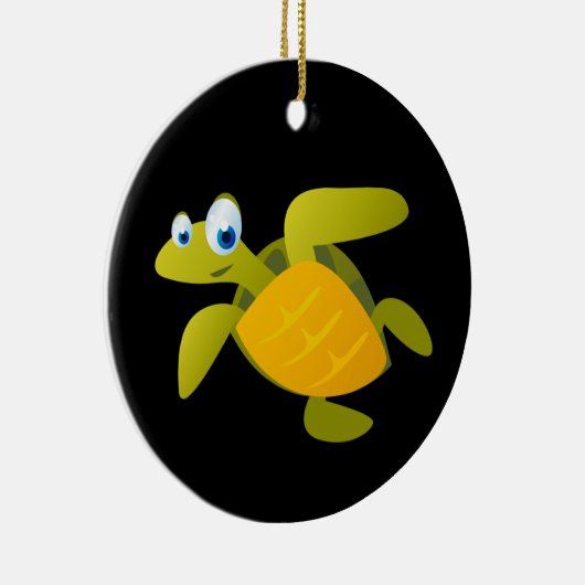 Sam The Zee Turtle Keramisch Ornament (Rechts)