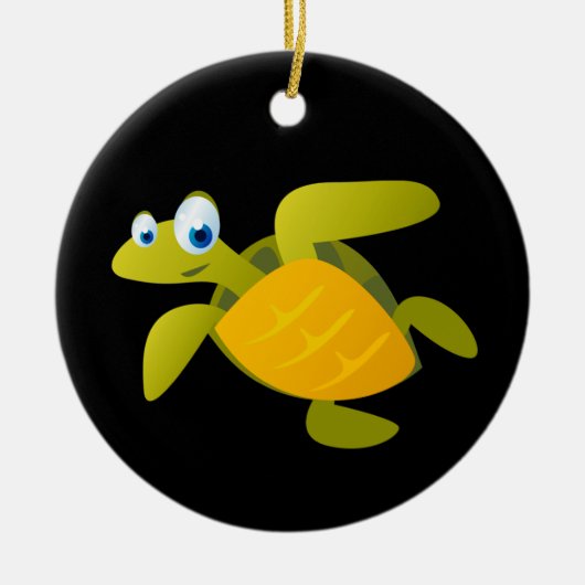 Sam The Zee Turtle Keramisch Ornament (Voorkant)