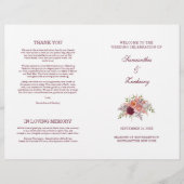 Samantha Elegant Burgundy Folded Wedding Program (Voorkant)