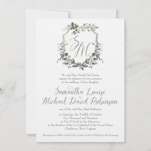 Samantha et Michael Faire-part de mariage (Devant)