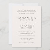 Samantha grijs traditionele elegante bruiloft kaart (Voorkant)