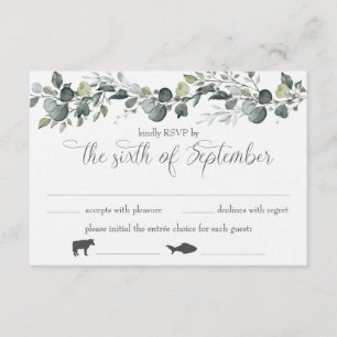 Samantha & Michael RSVP-kaart met maaltijd opties Kaart