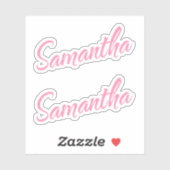 Samantha Nom décoratif en rose x2 Sticker (Feuille)