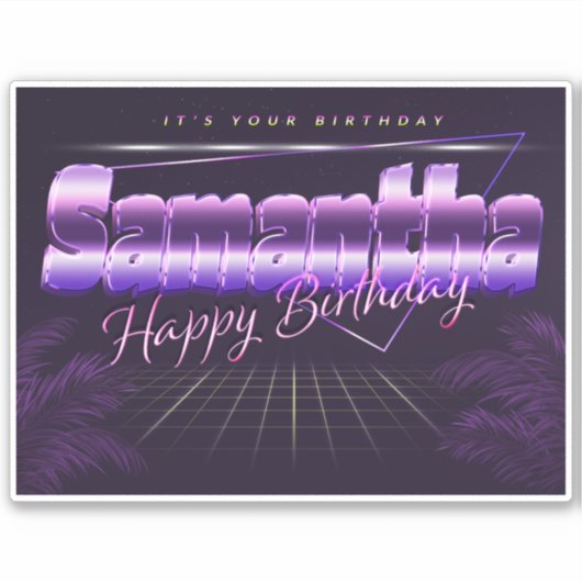 Samantha Nom Prénom Date de Sticker (Devant)