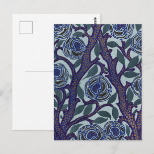 Samarkand geïnspireerde bloempatroon Art Nouveau Briefkaart