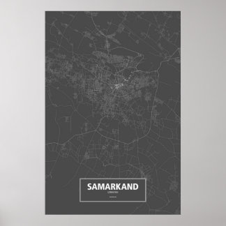 Samarkand, Oezbekistan (wit op zwart) Poster