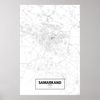 Samarkand, Oezbekistan (zwart op wit) Poster