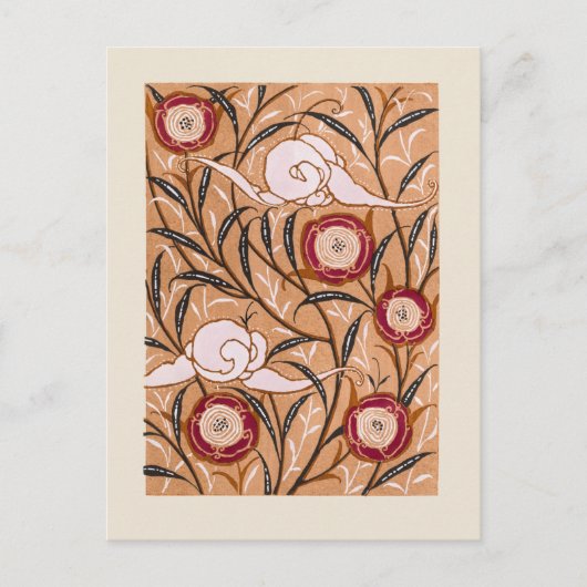 Samarkande, Art Nouveau Flower Pattern Briefkaart (Voorkant)