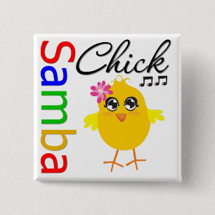Samba Chick Vierkante Button 5,1 Cm