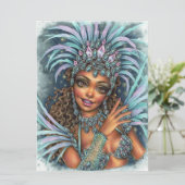 Samba Dancer Femme Carnaval Rio Brésil Carte d'Art (Debout devant)