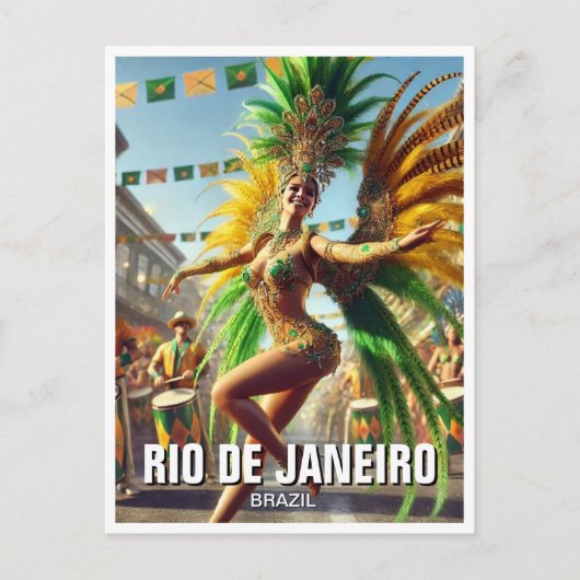 Samba Dancer Rio De Janeiro Brazilië Briefkaart (Voorkant)