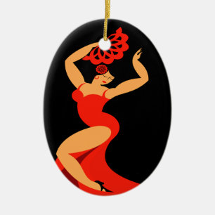 Samba/Flamenco Dancer Keramisch Ornament