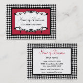 Samba Red en Black Houndstooth Herfst Mode Visitekaartje (Voorkant / Achterkant)