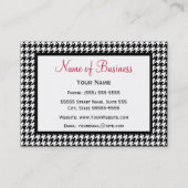 Samba Red en Black Houndstooth Herfst Mode Visitekaartje (Achterkant)