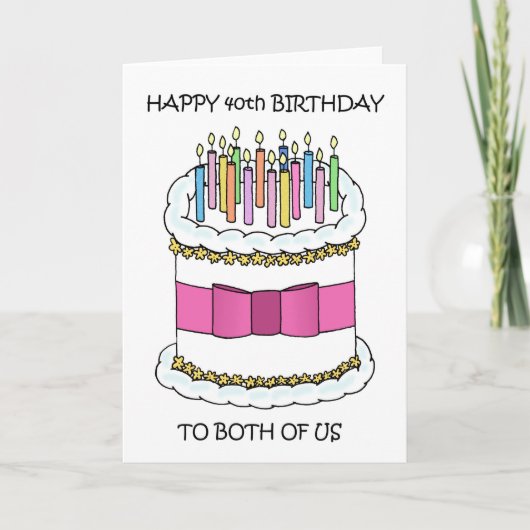 Same Day Mutual Joint 40th Birthday Kaart (Voorkant)