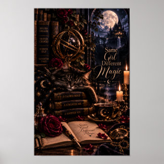 Same Girl Different Magic | Gotische Zwarte Kat Poster