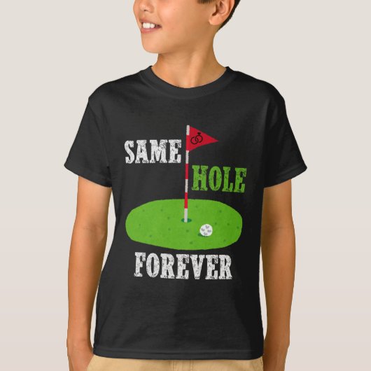 Same Hole Forever Bruidegom Afscheidscadeau Mannel T-shirt (Voorkant)