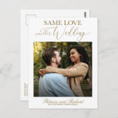 Same Love Downsize bruiloft Eenvoudige Elegante Fo Briefkaart (Voorkant / Achterkant)