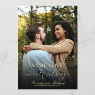 Same Love Downsize Huwelijk Eenvoudige Elegante Fo Kaart