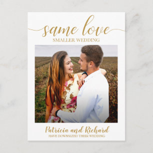 Same Love Huwelijksaankondiging Foto Goud Downsize Briefkaart