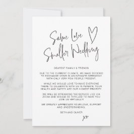 Same Love Smaller Wedding Downsized Script Lettert Aankondiging