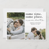 Same Time Same Place New Date Save The Date Card (Devant)
