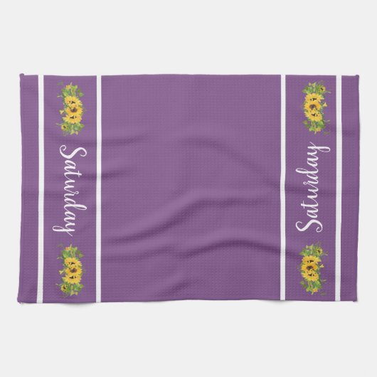 Samedi Jour de la semaine Tournesol Serviette de c (Horizontal)