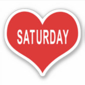 SAMEDI Red Love Heart Vinyl Sticker (Devant)