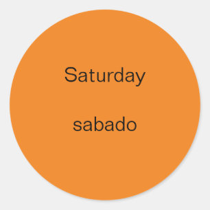 Samedi sabado Stickers Anglais à Espagnol