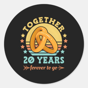 Samen 20 jaar voor altijd naar de 20e bruiloft Ann Ronde Sticker
