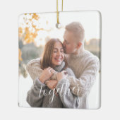 Samen 2-zijdige aangepaste foto rustieke Holly Pin Keramisch Ornament (Links)