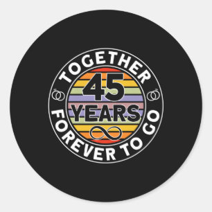 Samen 45 jaar voor altijd naar 45e bruiloft Anniv Ronde Sticker