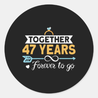 Samen 47 jaar voor altijd naar 47e bruiloft Anniv Ronde Sticker